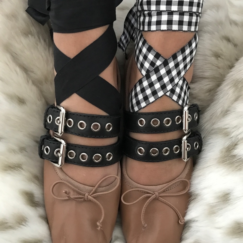 Miu Miu Ballet Flats with Ribbon Tie